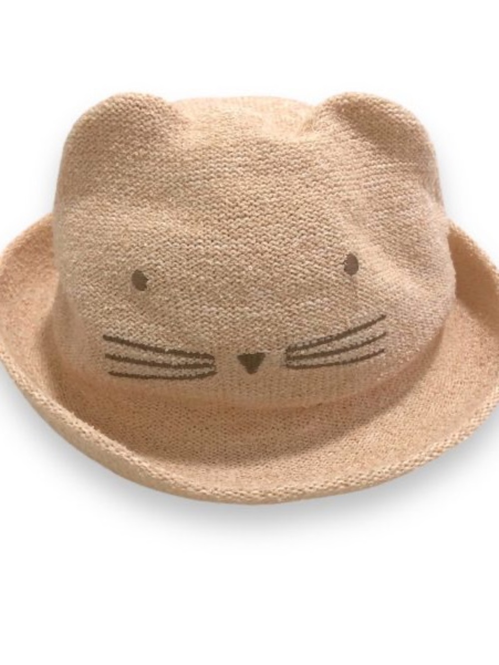 Zara Kids Beige Cat Face Straw Hat